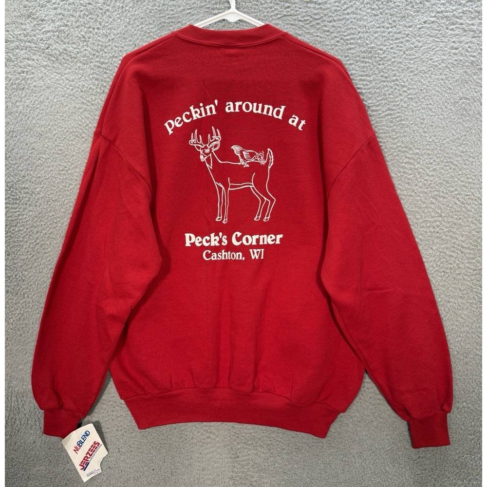 Vintage Jerzees Sweatshirt Adult XL Red Crewneck Sweater Nature Grunge 1990s
